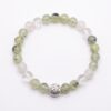 กำไลหินมงคล พรีไนต์ (Prehnite) เสริมสมดุล ฟื้นฟูจิตใจ ชาร์มนักษัตรทรงกลม เงินแท้ S999 รุ่น Starlit