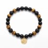 8 กำไลหินมงคล แบล็กอาเกต Black Agate ปกป้องคุ้มครอง เสริมความมั่นใจ จี้นักษัตรชุบทอง เงินแท้ S925 Glow