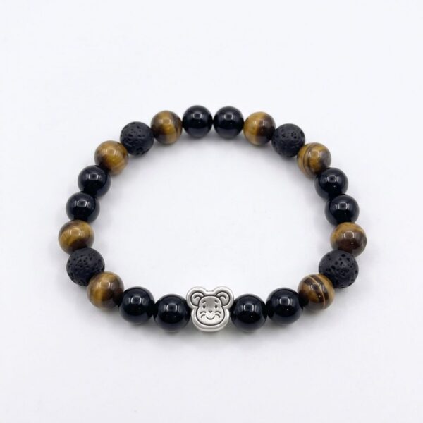 กำไลหินมงคล แบล็กอาเกต Black Agate ปกป้องคุ้มครอง เสริมความมั่นใจ ชาร์มนักษัตร เงินแท้ S999 Destiny