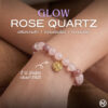 กำไลหินแท้ โรสควอตซ์ เสริมความรัก จี้นักษัตรชุบทอง เงินแท้ S925 | Glow